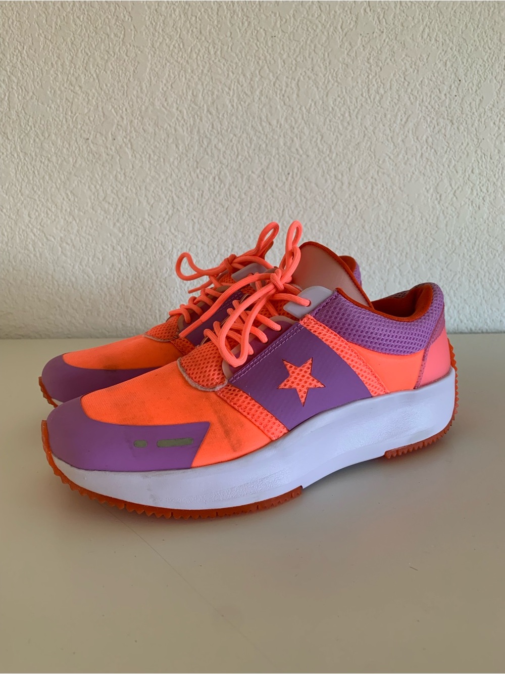 Converse Women’s Neon Orange and Purple Sneakers